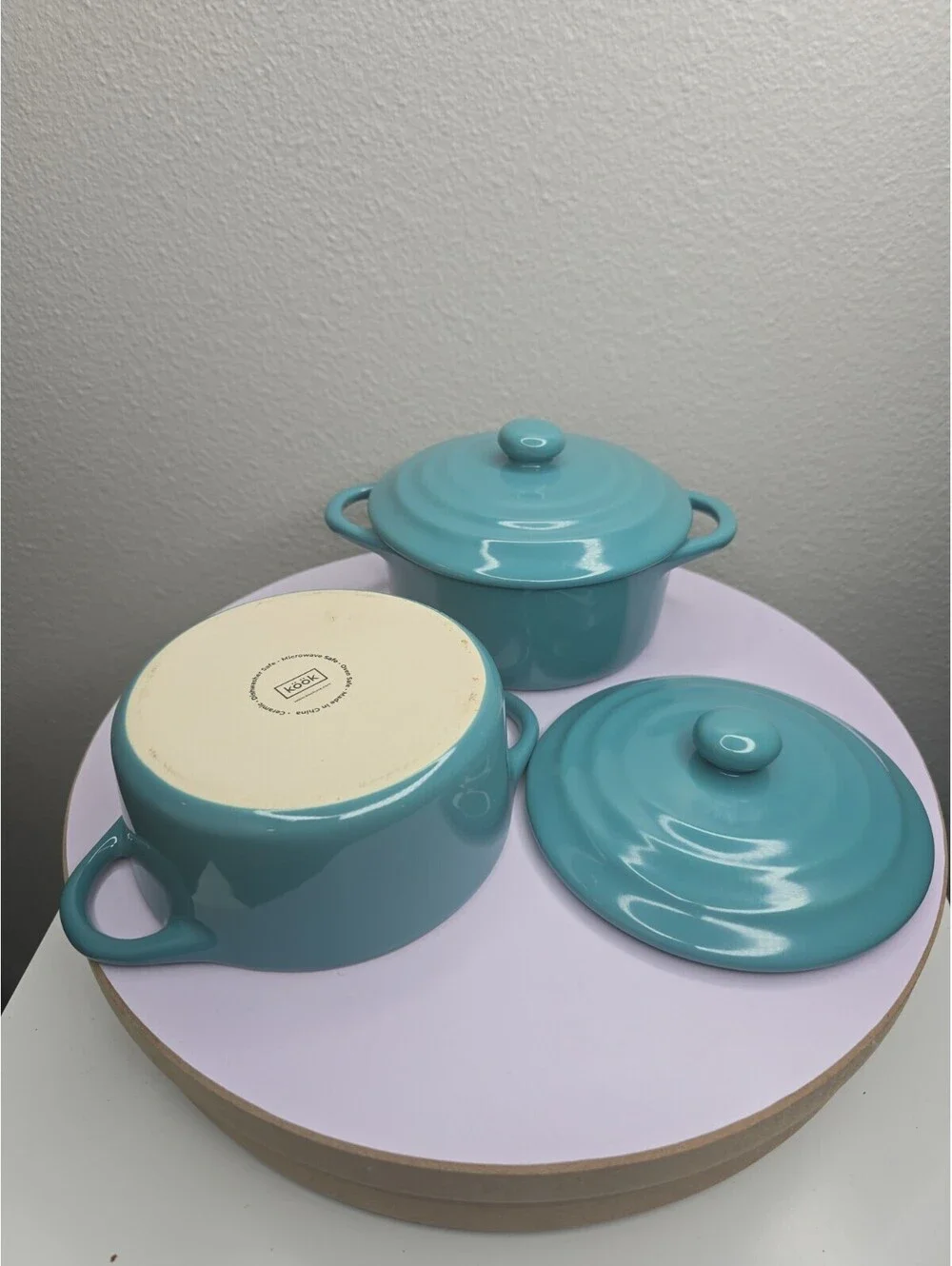 Kook Ceramic Mini Cocotte Set of 4 Casserole Dishes
